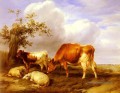Dans les prés de Canterbury animaux de ferme bétail Thomas Sidney Cooper